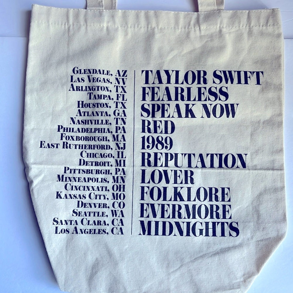 Taylor Swift Tote Bag The Eras Tour Cotton Canvas Totebag - Picture 15 of 16